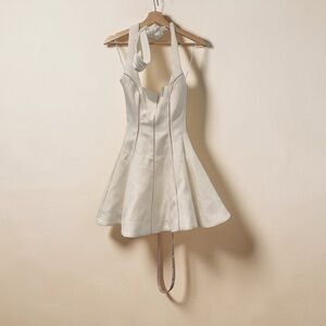 House of CB White Loulette Halter Mini Dress NWT XS